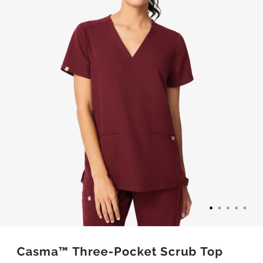 Figs Burgundy Casma Top Medium